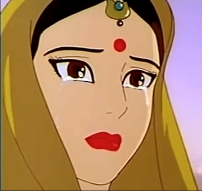 Sita crying at the start of the exile