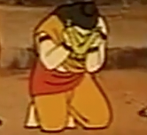 Rama crying at his wife's scarf