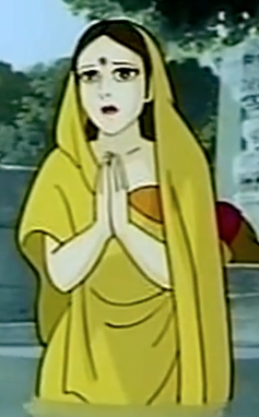 Sita praying for Rama's protection