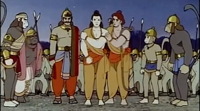 Lakshman and others caring for Rama