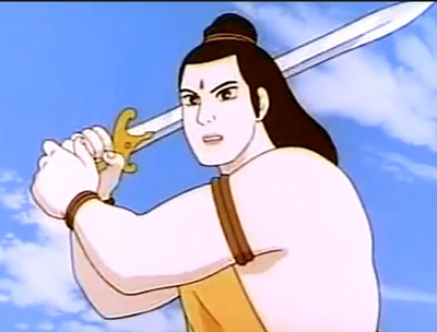 Rama preparing to fight Ravan